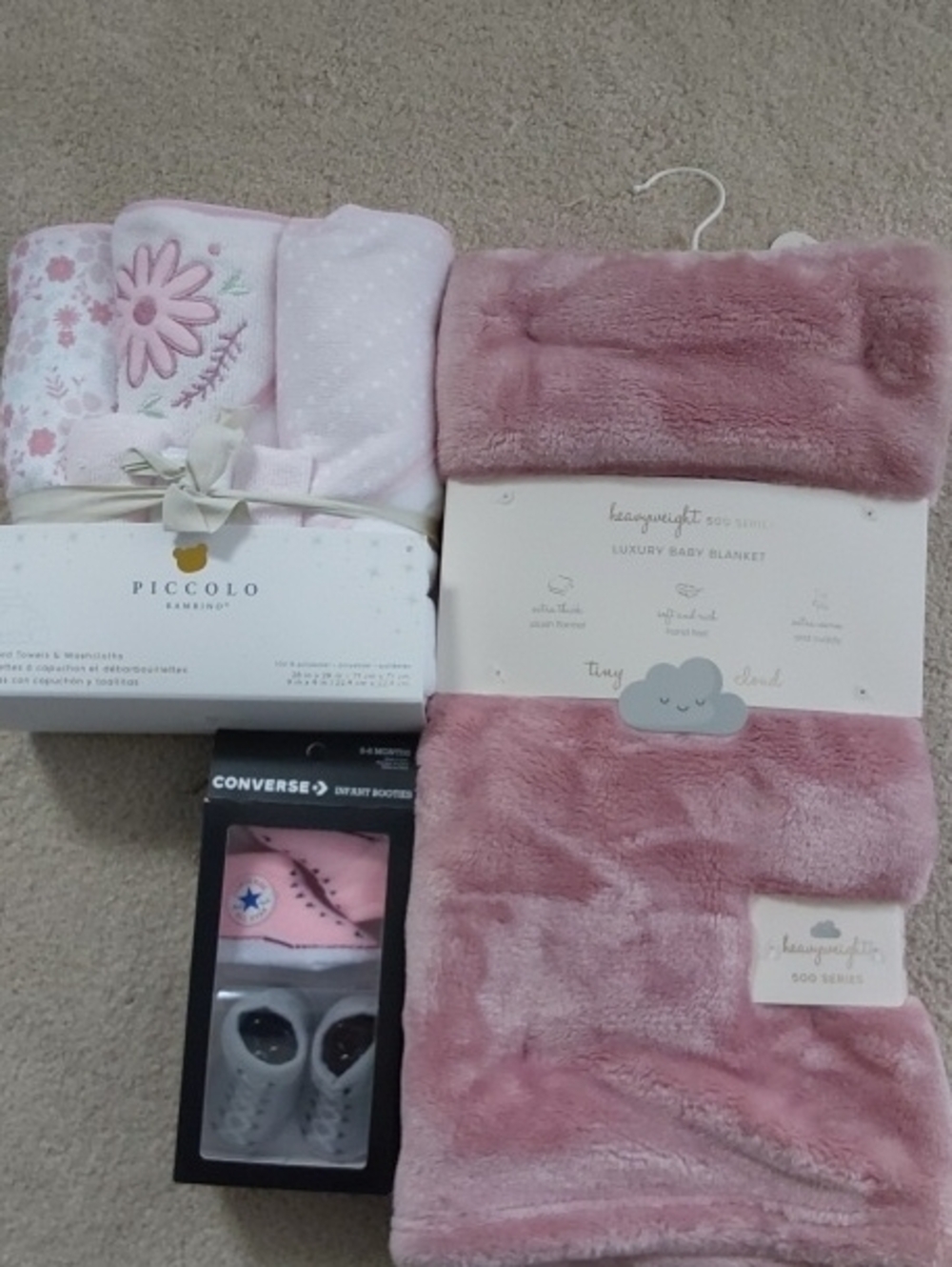 Baby Pink Floral & Plush Blanket Gift Set
